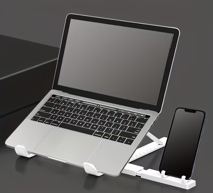 Os portable laptop stand with mobile phone support